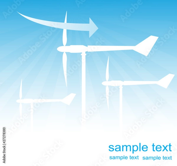 Fototapeta Windmills alternative energy background vector