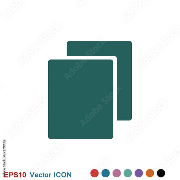 Fototapeta Copy vector icon. Duplicate app symbol. Creative UI item