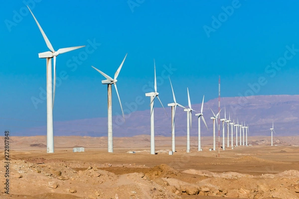 Obraz Wind turbine farm - renewable, sustainable and alternative energy