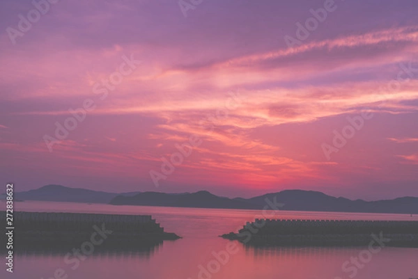 Obraz 香川県夕焼け