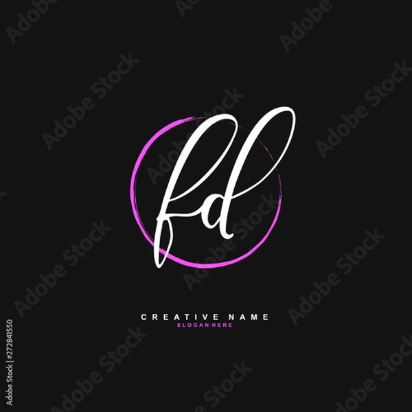 Obraz F D FD Initial logo template vector. Letter logo concept