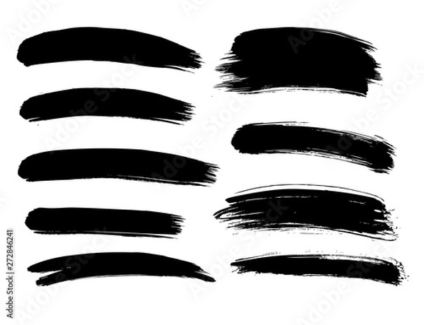 Obraz Brush lines set. Vector illustration