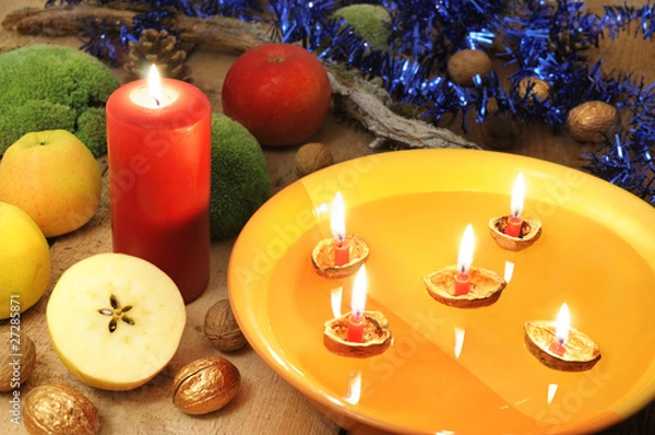 Obraz Christmas walnut boats