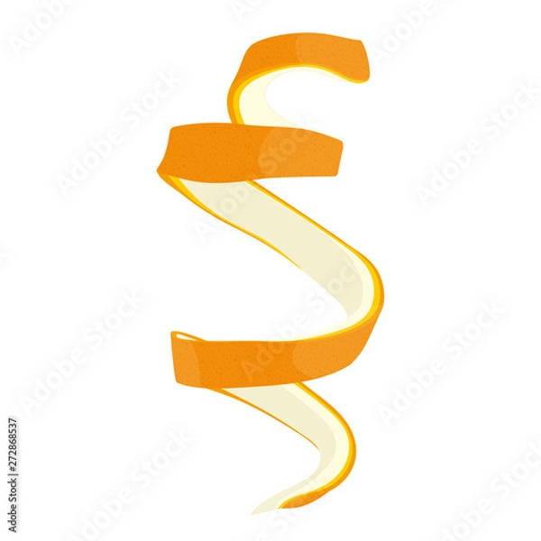 Fototapeta Orange peel. Citrus fruit. Isolated on white background. Vector illustration.