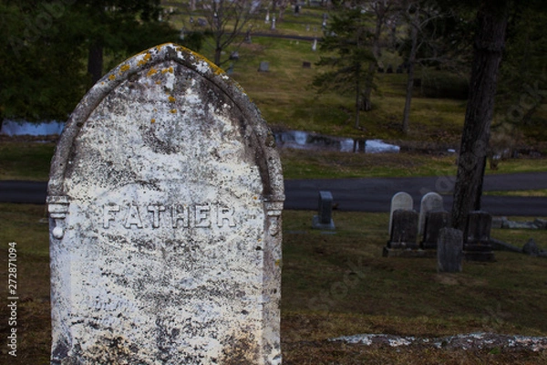 Obraz Old gravestone with  Father on it.