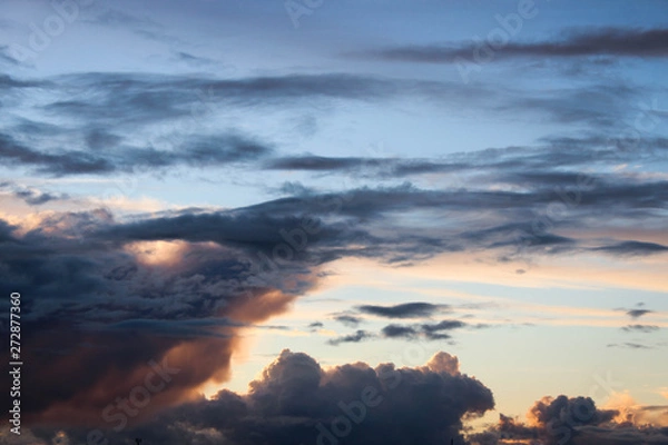Obraz colorful sunset with beautiful clouds in evening