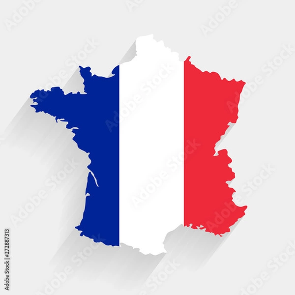 Obraz France flag map on gray background, vector