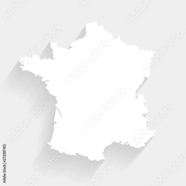 Obraz Simple white France map on gray background, vector