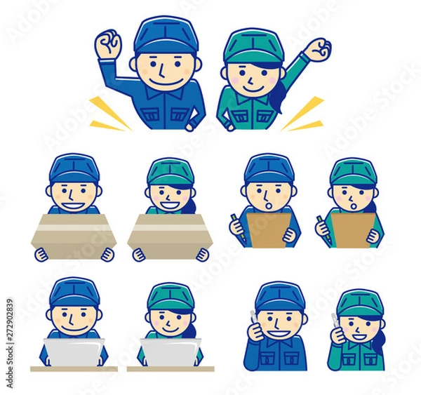 Obraz 作業員　男女