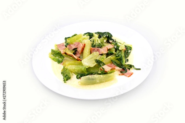 Obraz レタスとベーコンのマヨネーズ炒め