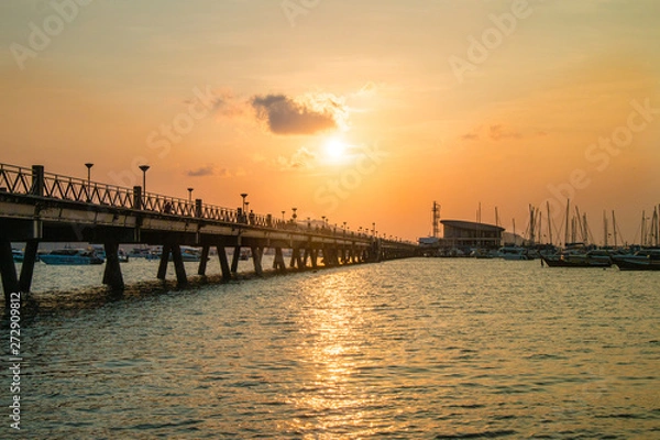 Fototapeta sunset at pier