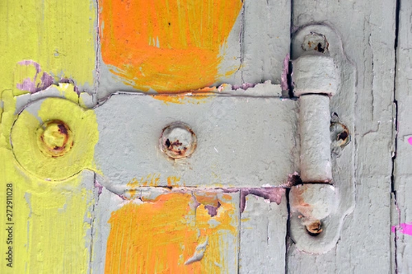 Obraz Old door hinge with tropical colors