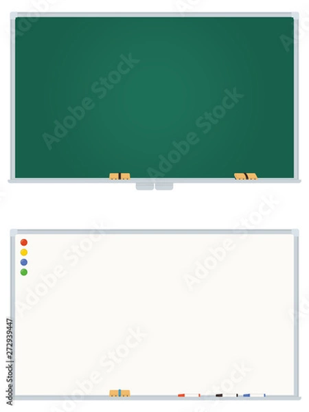 Fototapeta 黒板とホワイトボード