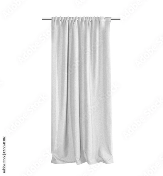 Obraz White grey curtain Isolated on a white background