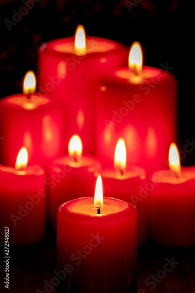 Fototapeta Red Christmas candles
