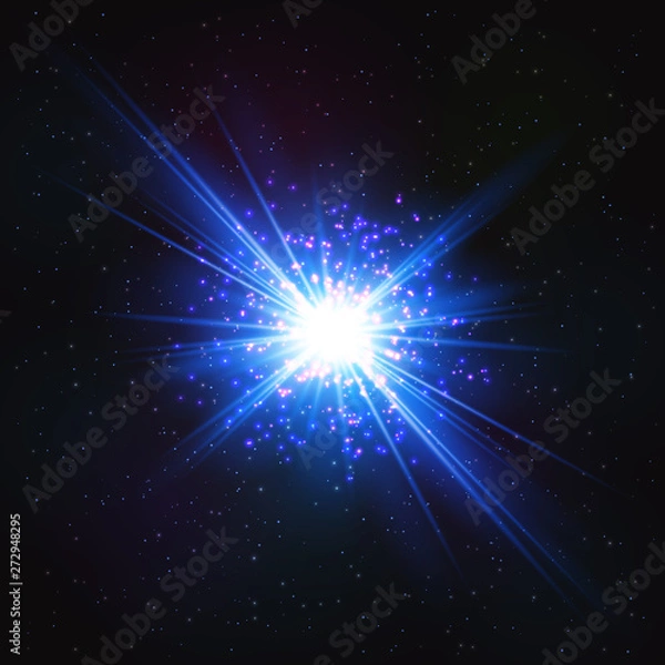 Obraz Abstract Shimmering Cosmic Flash Star.