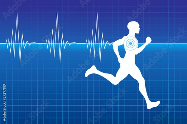 Fototapeta Pulse of running athlete