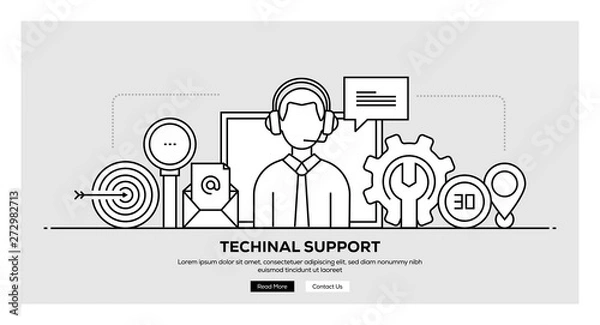Fototapeta TECHINAL SUPPORT BANNER CONCEPT