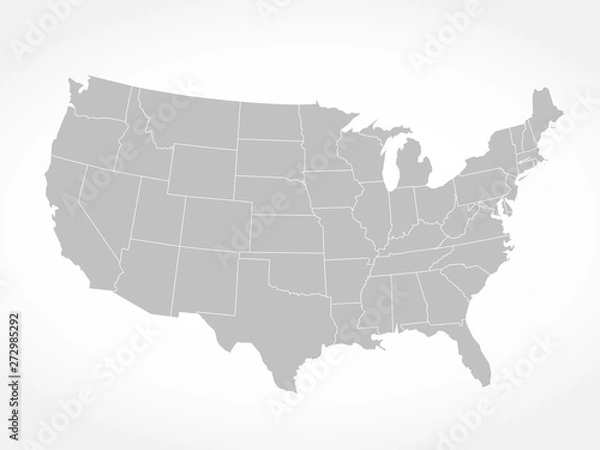 Obraz United States of America gray map