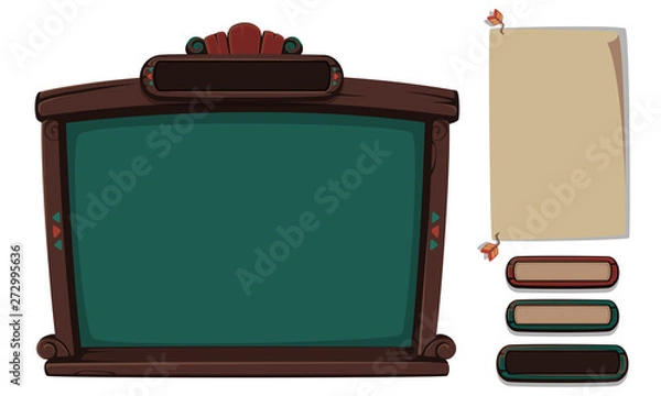 Fototapeta Set of UI elements for 2D games and apps-part 8