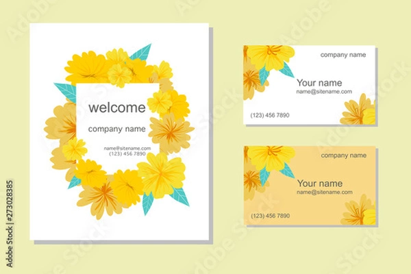 Obraz Yellow flower card 