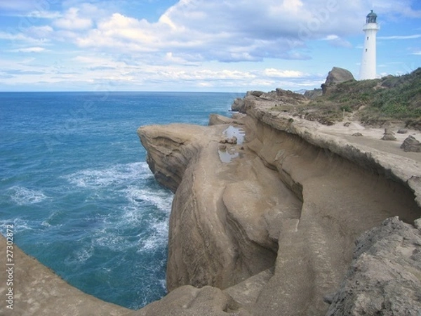 Obraz lighthouse and cliffs - New Zealand