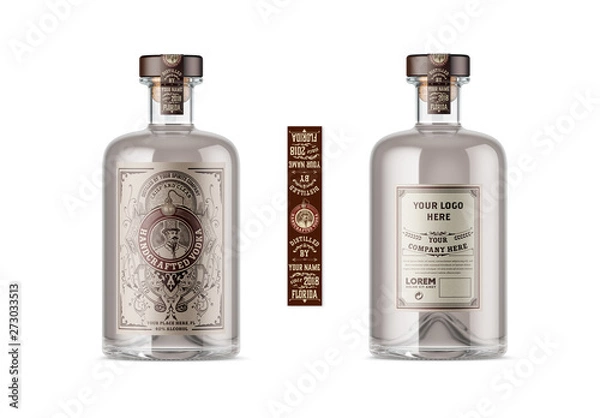 Obraz Vintage Liquor Bottle Label Layout