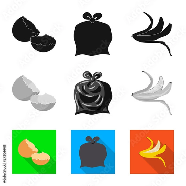 Fototapeta Vector illustration of dump  and sort sign. Collection of dump  and junk vector icon for stock.