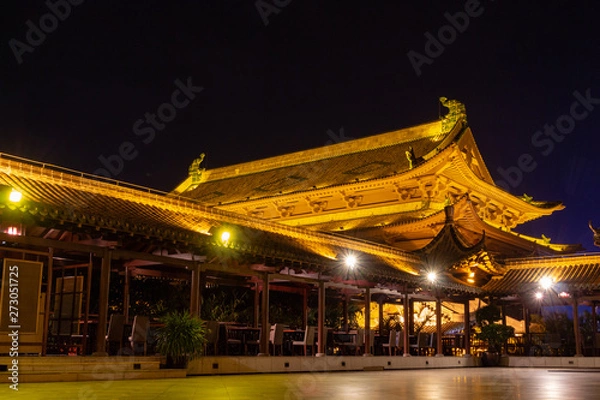 Obraz Night chinese architecture. Hainan Island, China