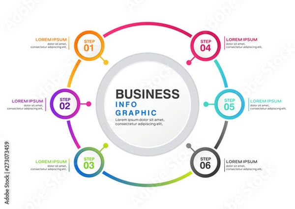 Fototapeta Vector business template for presentation. Creative concept for infographic