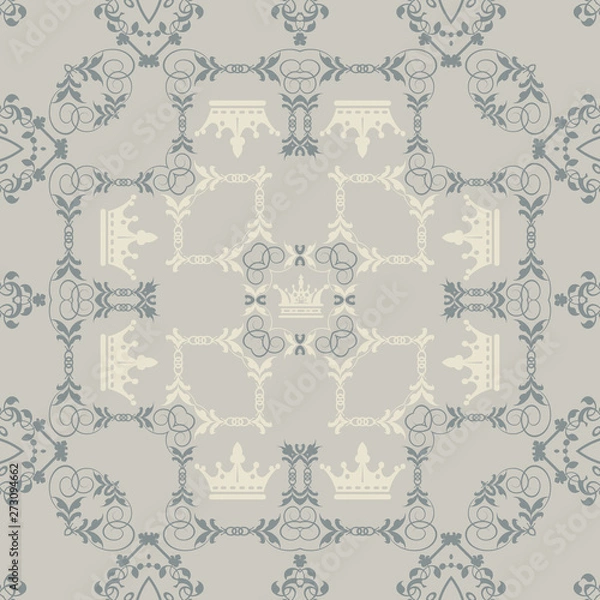 Fototapeta Background wallpaper seamless pattern in vintage style for your design vector graphics