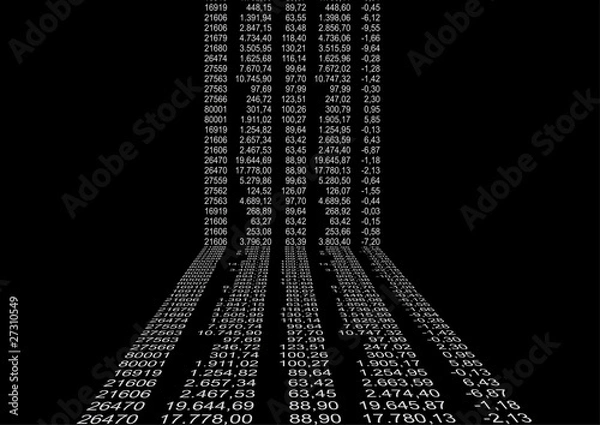 Obraz background with financial data in perspective