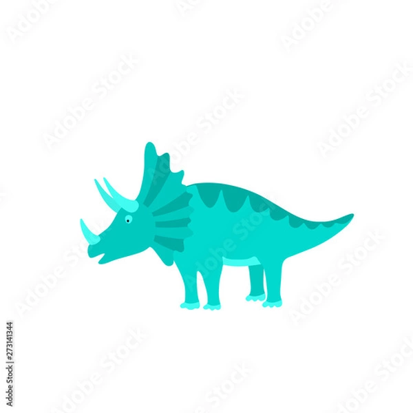 Fototapeta Funny hand drawn dinosaurs. Cartoons dino isolated on white background
