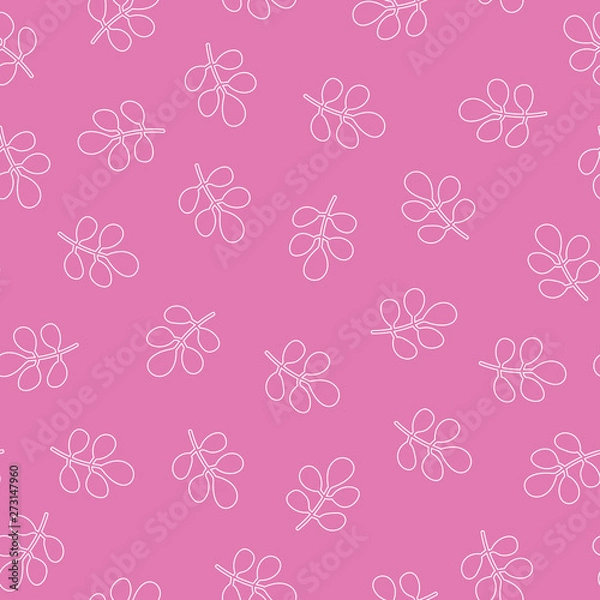 Fototapeta Vector Tropical vector Pink leaves seamless pattern pink background. Exotic wallpaper, cute leaves seamless pattern background