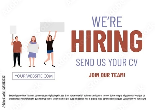 Fototapeta We are hiring illustration concept.Landing page, template, ui, web, mobile app, poster