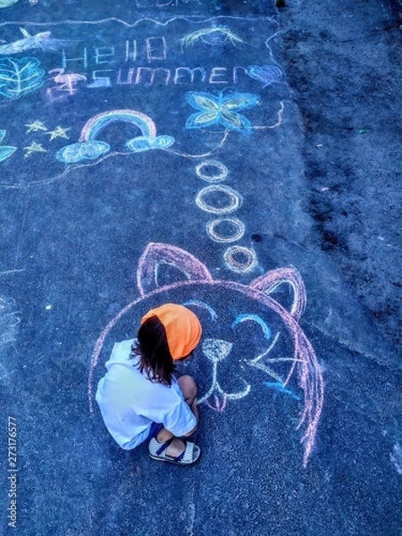 Obraz abstract background with hand drawn illustration