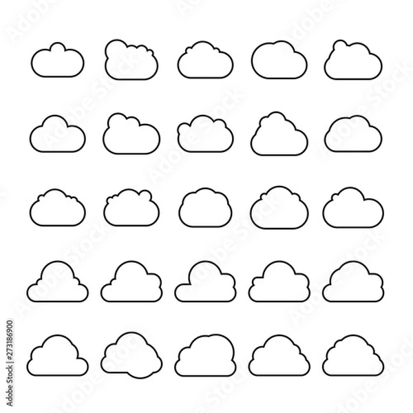 Fototapeta cloud scapes and cloud bubble icons