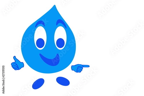 Obraz Smiling drop of water in gesturing OK