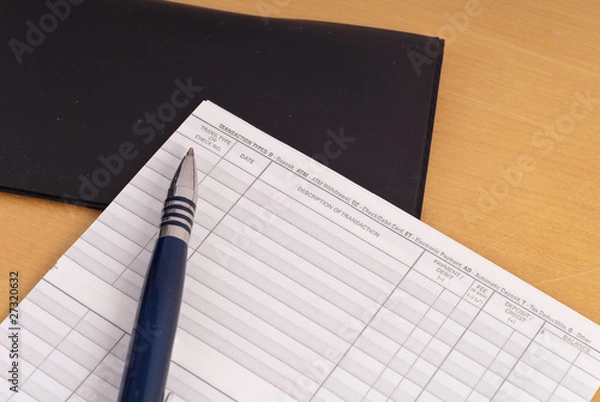 Obraz Check Book Balance Record Sheet