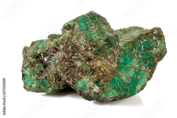 Fototapeta Macro tourmaline mineral stone on white background