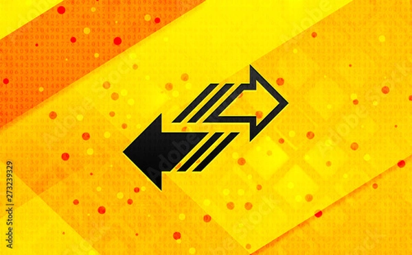 Fototapeta Transfer arrow icon abstract digital banner yellow background