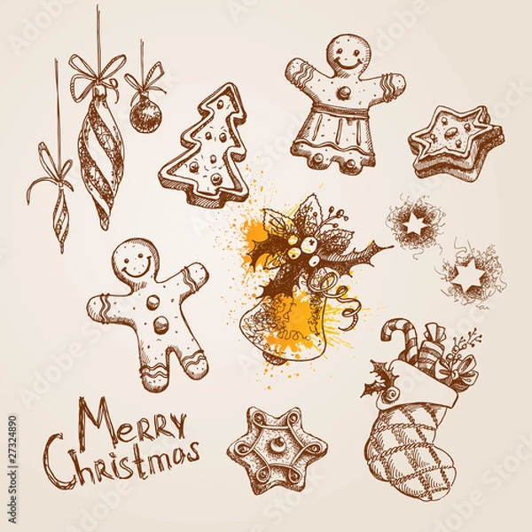 Obraz Set of Christmas icons