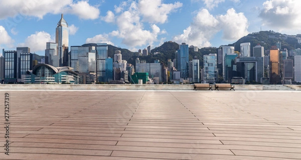 Obraz Panoramic skyline  with empty road
