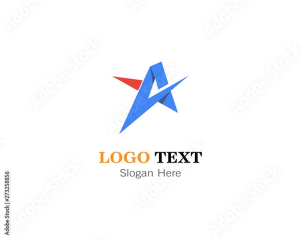 Fototapeta Abstract A letter logo template design