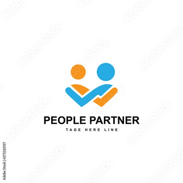 Fototapeta people partner logo template