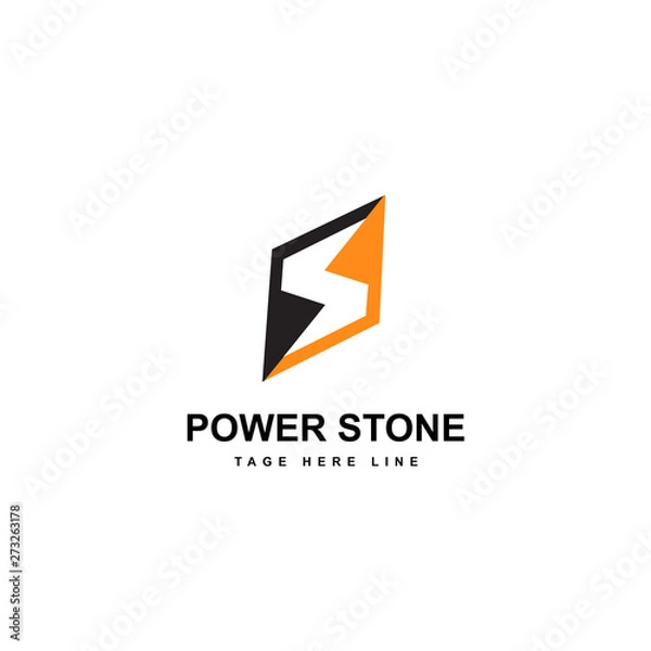 Obraz power stone logo template