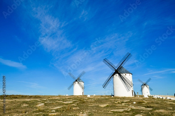 Obraz カンポ・デ・クリプターナの風車（スペイン、ラ・マンチャ地方）