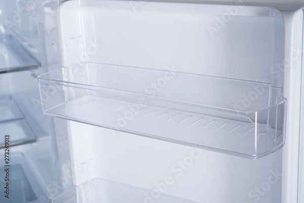 Obraz Refrigerator Isolated on White Background. Modern Kitchen and Domestic Major Appliances