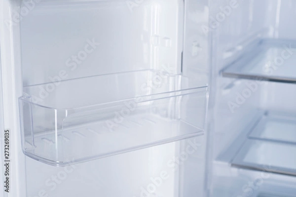 Obraz Refrigerator Isolated on White Background. Modern Kitchen and Domestic Major Appliances