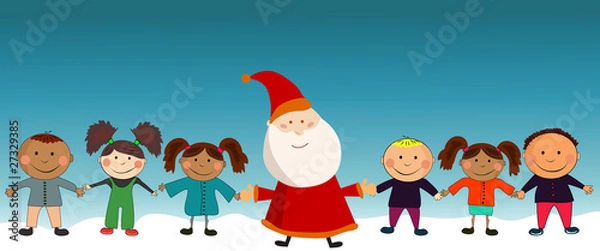 Obraz Vector New year card with kids